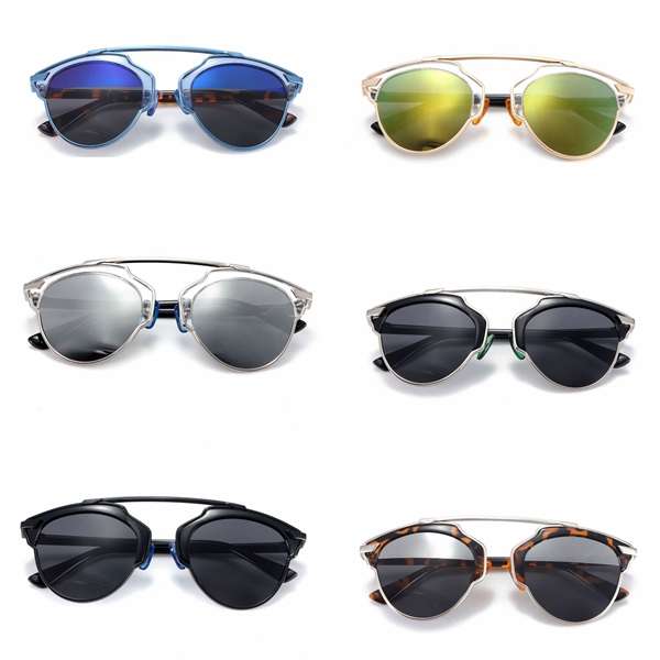Unisex Men Women Retro Vintage Mirrored Aviator Lens Sunglasses UV Protective Glasses