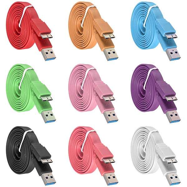 1M Noodle USB Data Sync Charger Cable For Samsung Note 3 S5