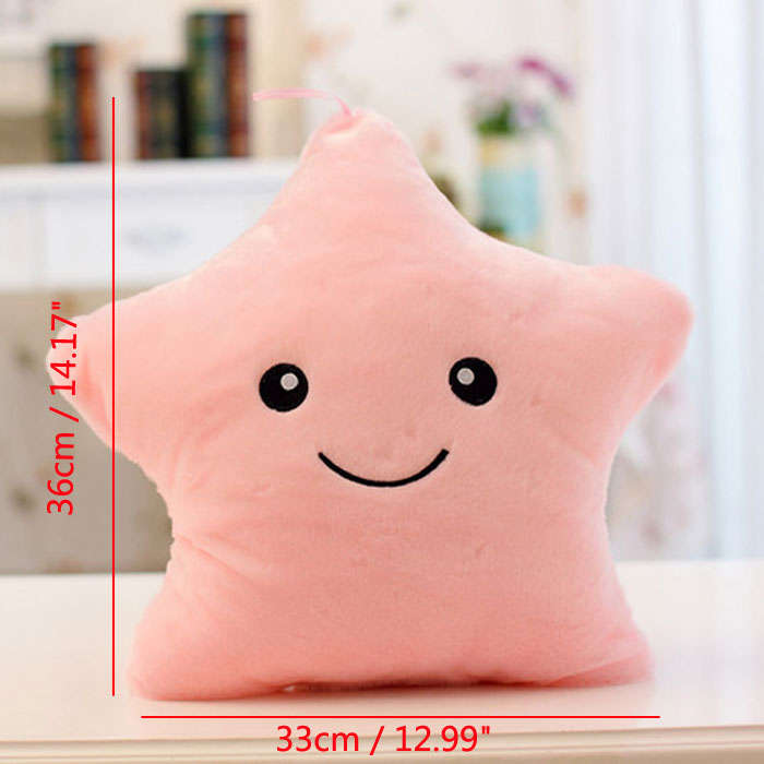 colorful LED star shape throw pillow