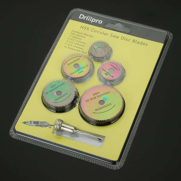 Drillpro 6pcs HSS Circular Saw Blades Set Colored Saw Blades for Dremel Rotary Tools