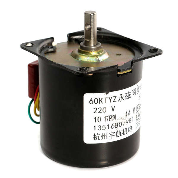 AC 220V 10RPM Electric Synchronous Gear Motor