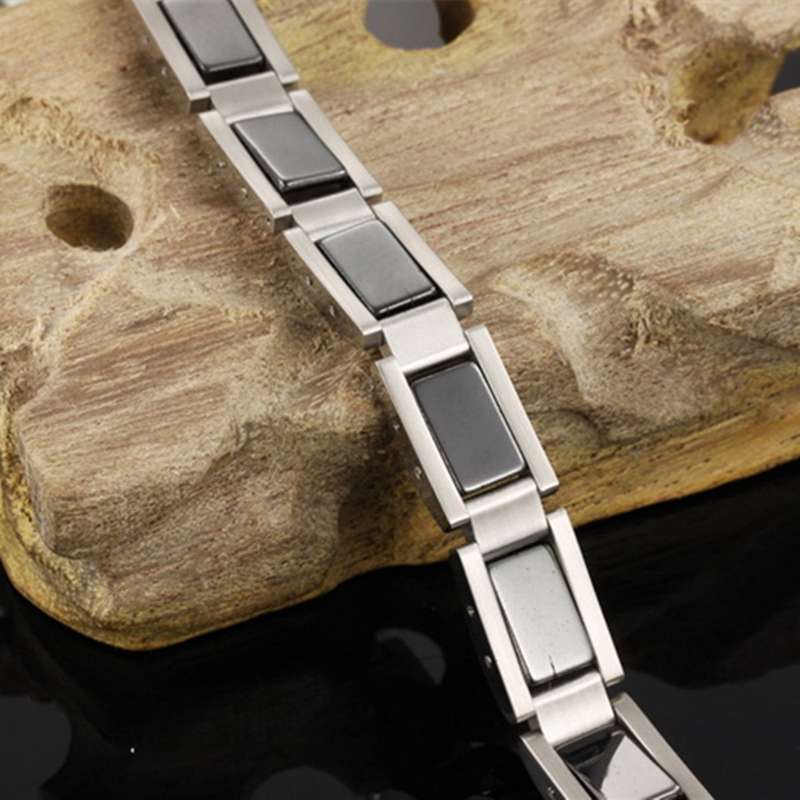 Titanium Pain Relief Therapy Bracelet Hematite Magnetic Energy Bangle Chain