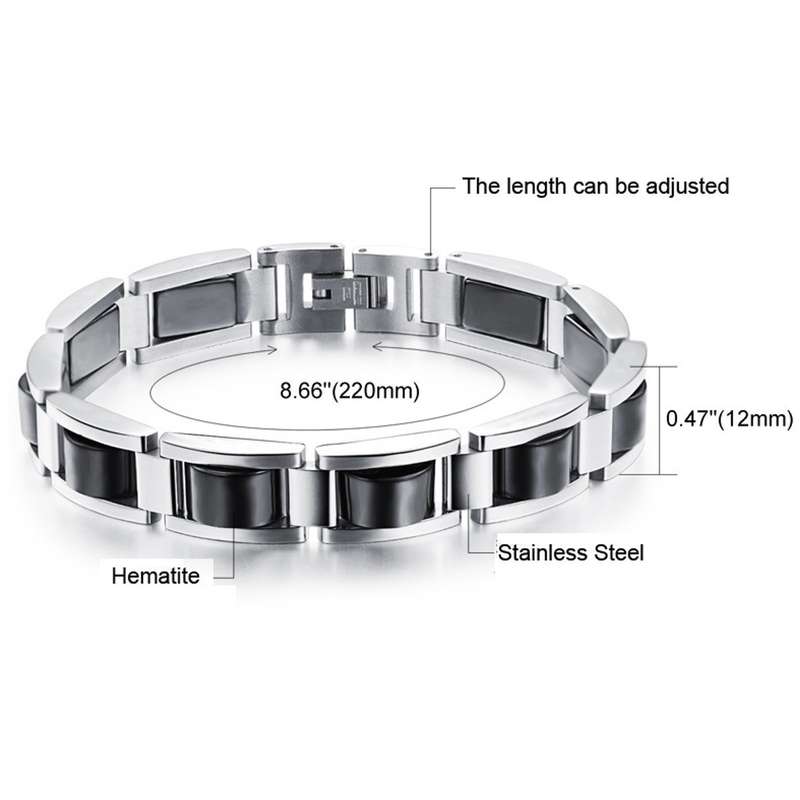 Titanium Pain Relief Therapy Bracelet Hematite Magnetic Energy Bangle Chain
