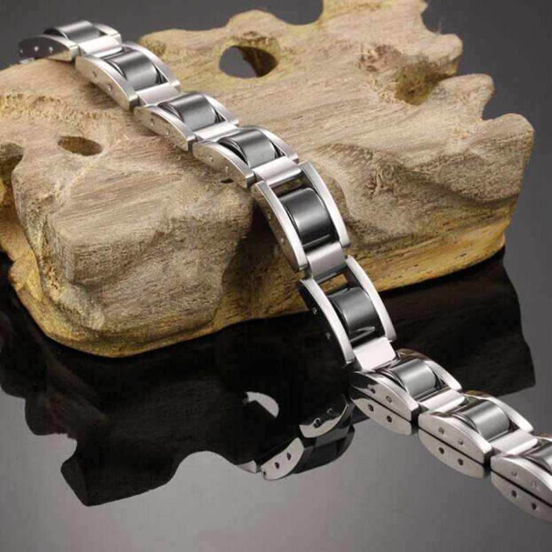 Titanium Pain Relief Therapy Bracelet Hematite Magnetic Energy Bangle Chain