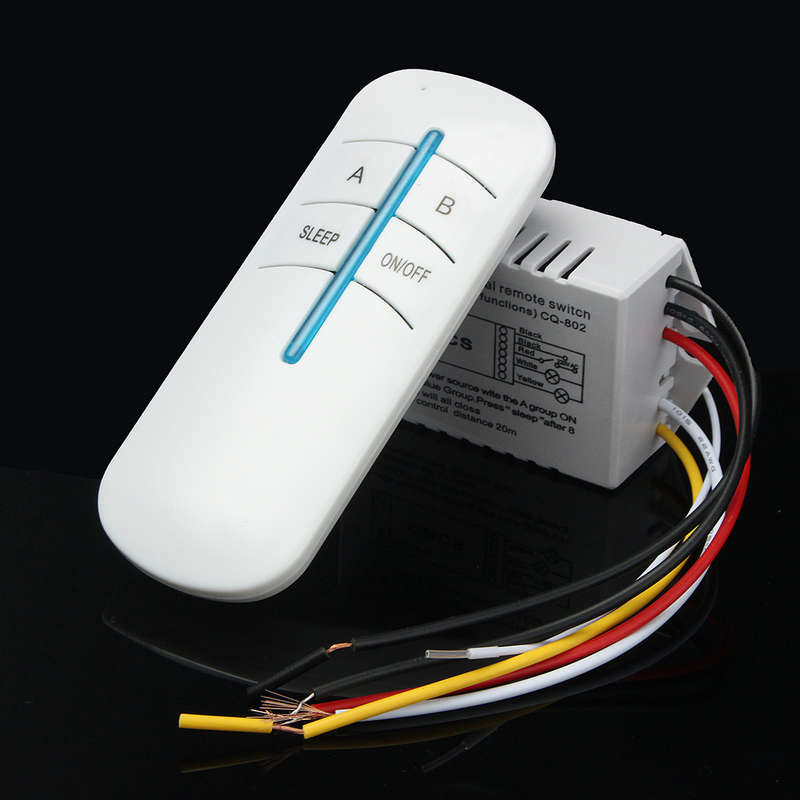2 Way Port 180-240V ON/OFF Wireless Digital Remote Control Light Wall Switch 20M
