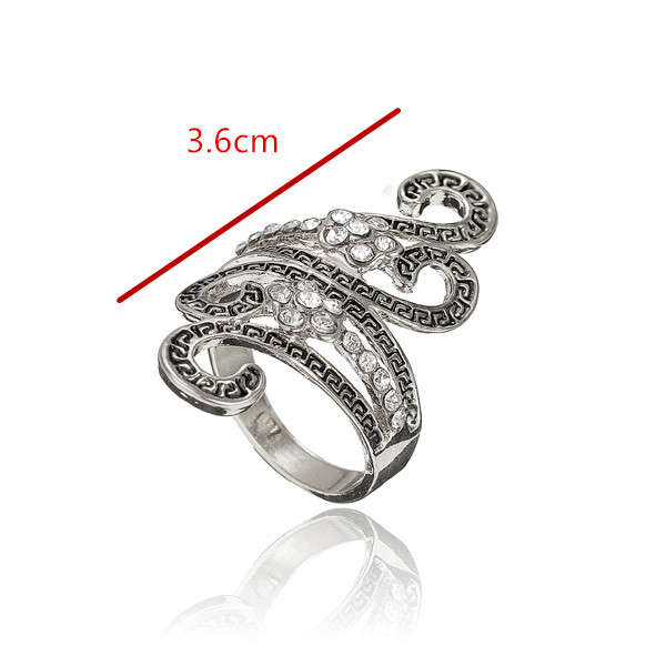 Hollow Finger Ring, Vintage Punk Rhinestone Ring