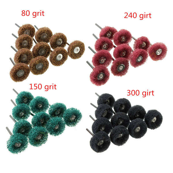 80pcs 80/150/240/300 Grit 25mm Abrasive Wheel Buffing Polishing Wheels for Dremel Rotary Tools