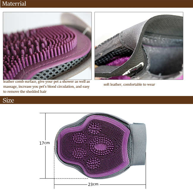 Pet Cat Dog Shower Bath Glove Brush Massage Grooming Cleaning Tool