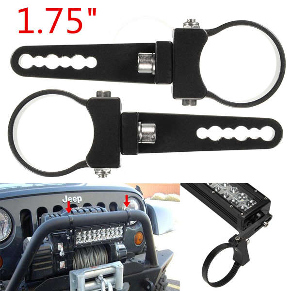 2x 1.75 inch Mount Bracket Clamps Bumper Roll Cage For Off Road LED Light Bar