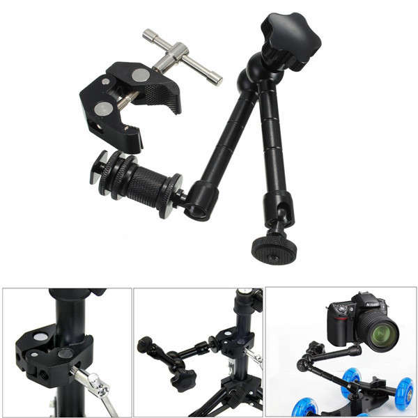 11 Inch Articulate Magic Arm With Super Clamp Crab Plier Clip For DSLR Camera