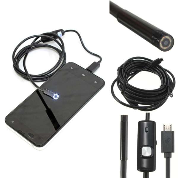 1M 5.5mm 6 LED Waterproof Endoscope Borescope Inspection Camera for Android Phone Tablet PC
