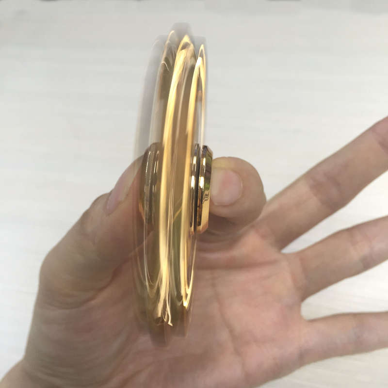 Aluminum Alloy Fidget Hand Spinner Gold Tri-Spinner Fidget