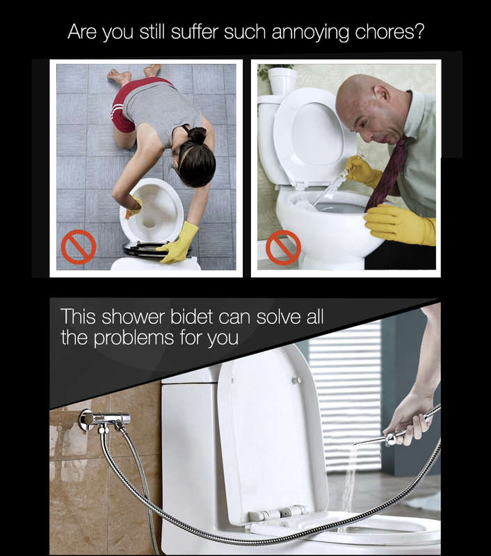 KCASA Manual Operation Toilet Seat Bidet Cleaning Shattaf Bathroom Hand Held Shower Head