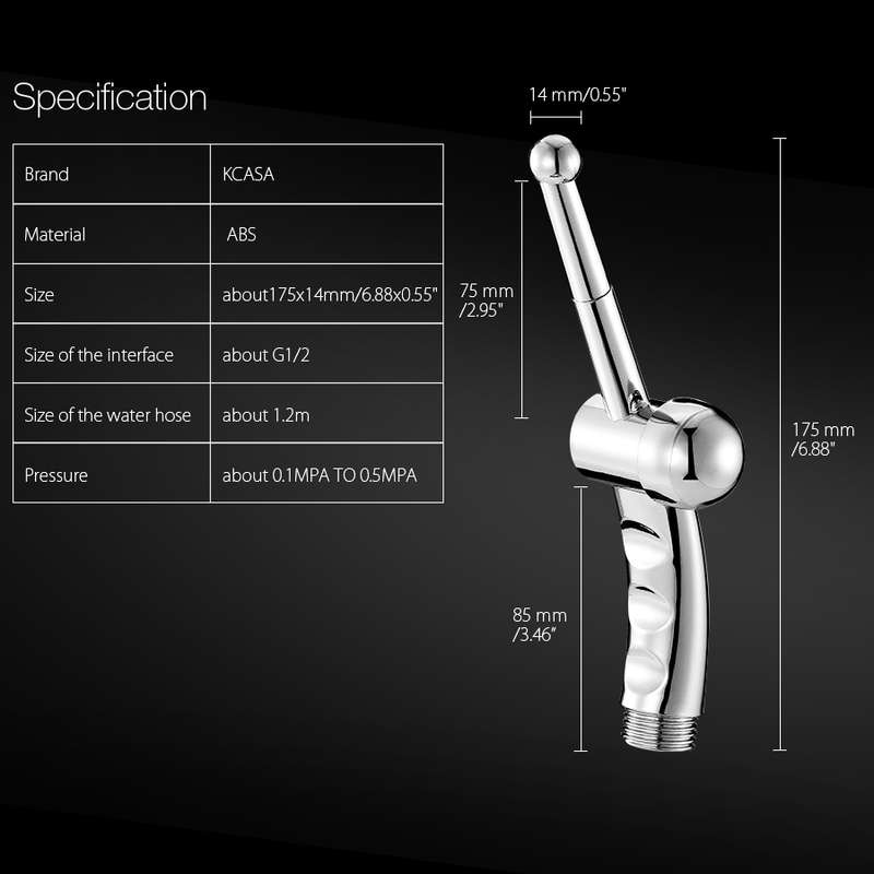 KCASA Manual Operation Toilet Seat Bidet Cleaning Shattaf Bathroom Hand Held Shower Head