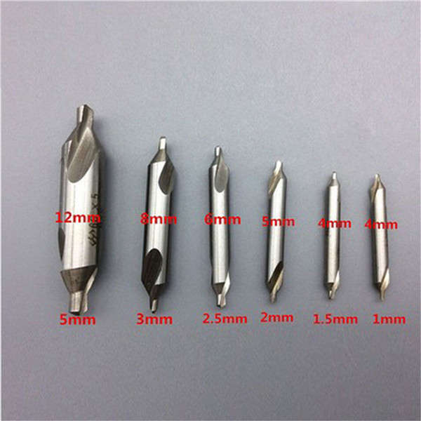 6pcs 5/3/2.5/2/1.5/1mm 60 Degree HSS Center Drills Bit Countersink Drill