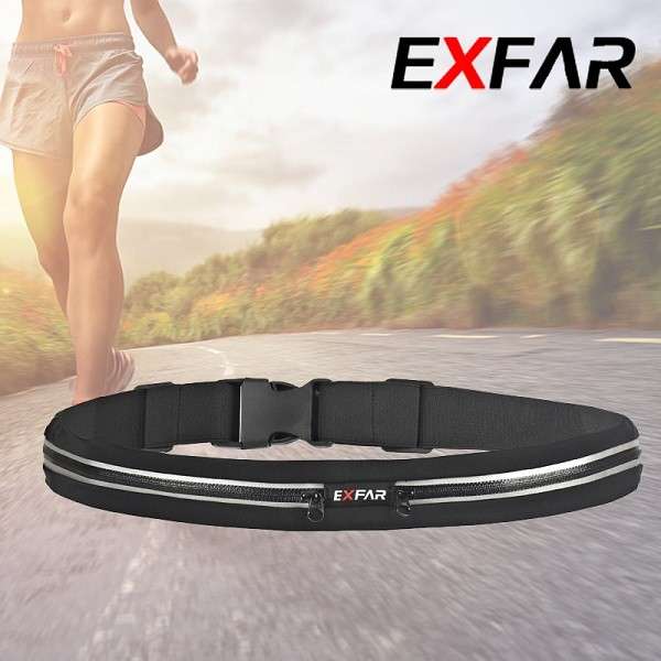 EXFAR Waterproof Belt Sports Waist Bag Storage Bag for Under 6 inch Smartphone Headphone