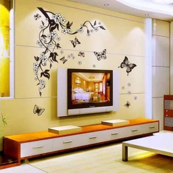 DIY Wall Stickers Home Decor Flowers Butterfly Removable Wall Paper Stickers Art