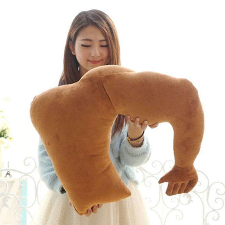 muscle man arm shape pillow cushion