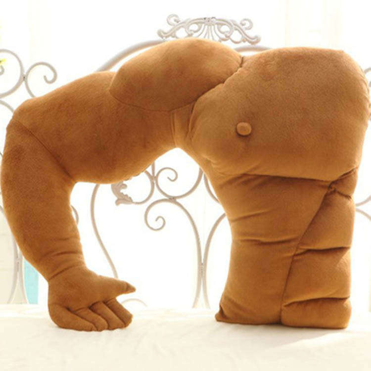muscle man arm shape pillow cushion