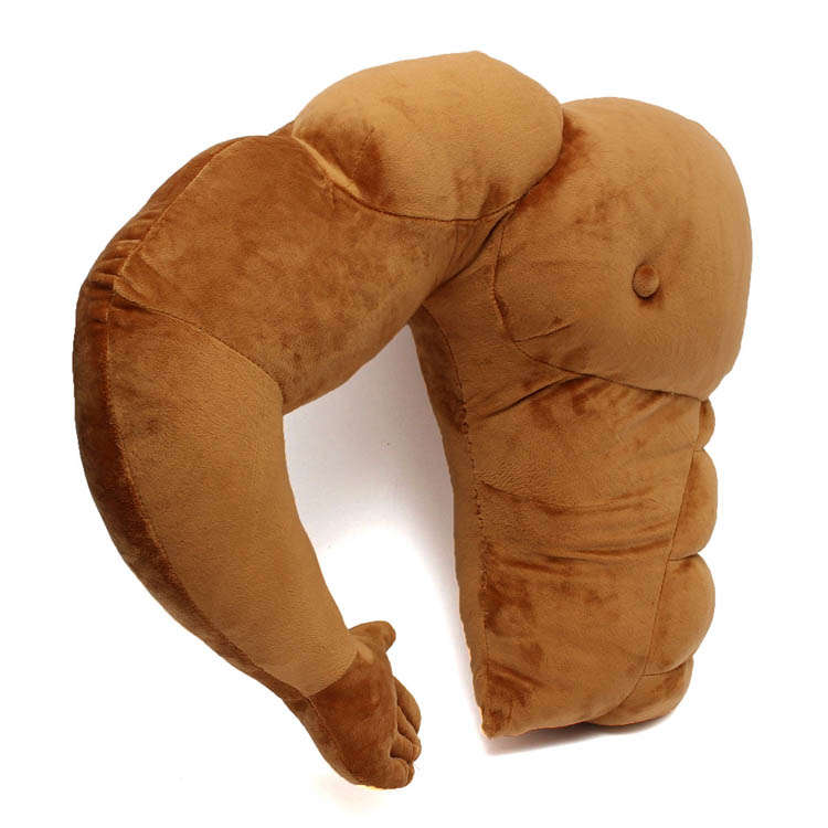 muscle man arm shape pillow cushion