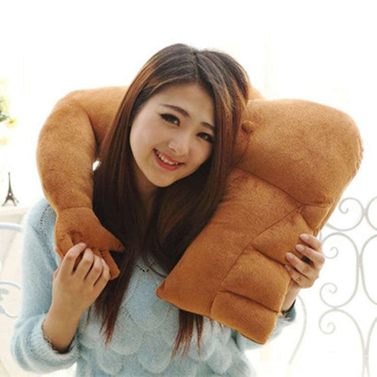 muscle man arm shape pillow cushion