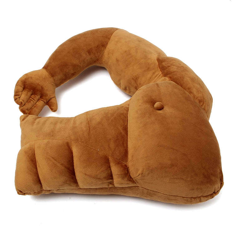 muscle man arm shape pillow cushion