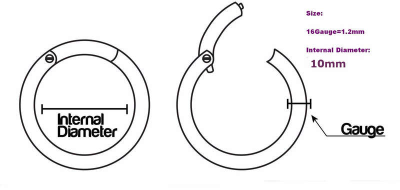 10mm Stainless Steel Hoop Ring Ear Lip Nose Septum Segment Body Jewelry