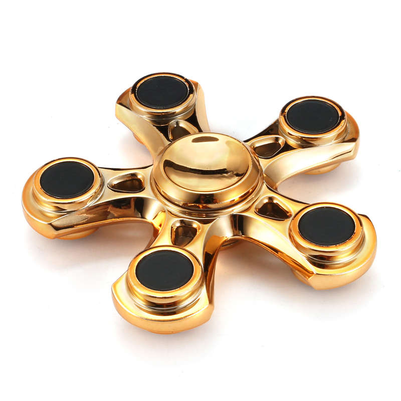 Aluminum Alloy Fidget Hand Spinner Gold Tri-Spinner Fidget