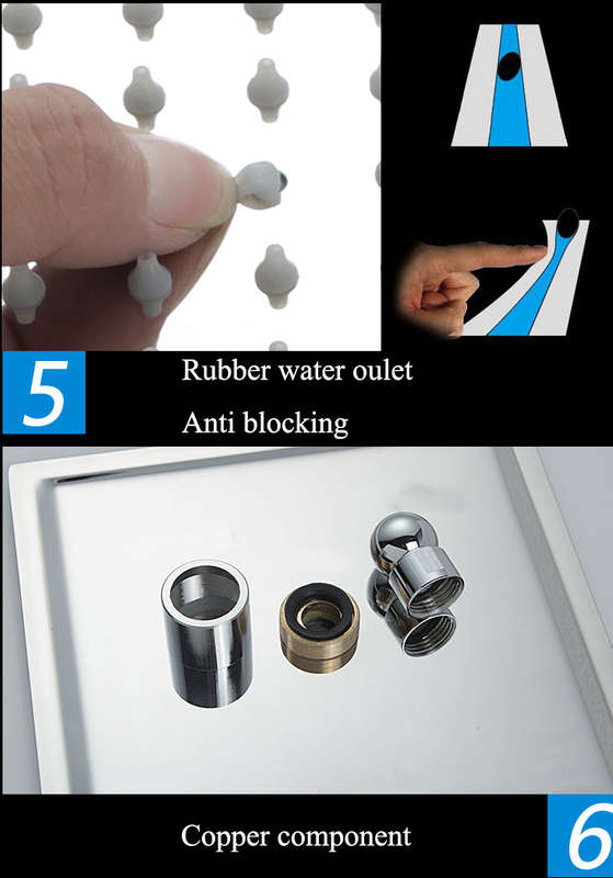 8 Inch Stainless Steel Bathroom Square Silver Pressurize Rainfall Shower Head Chrome Finish