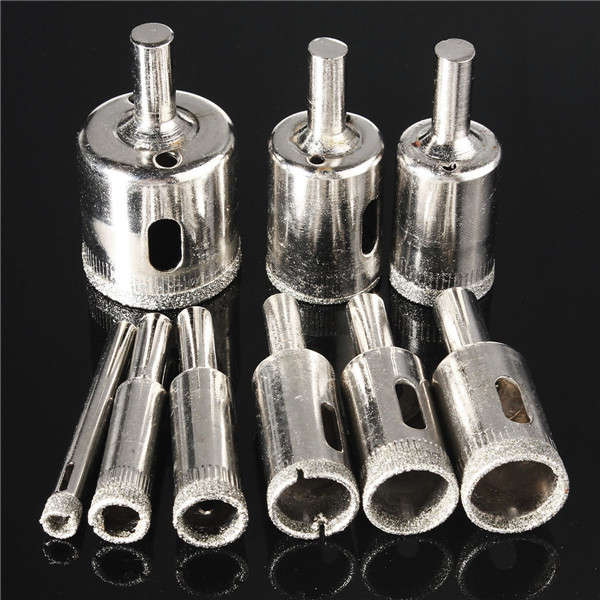 10pcs Diamond Hole Saw Drill Bit Set 6mm-30mm Tile Ceramic Glass Porcelain Marble Hole Saw Cutter