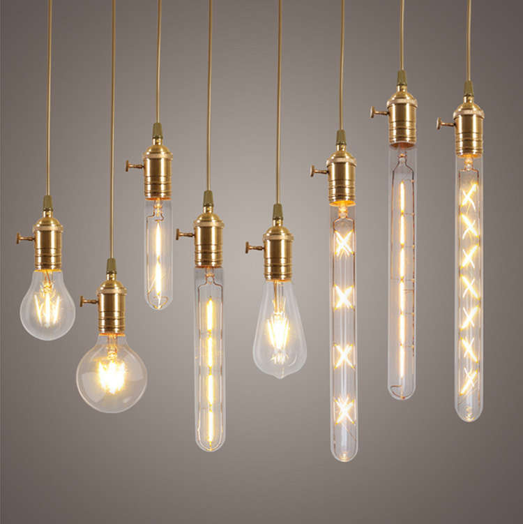 Dimmable E27 LED Edison Bulbs Filament COB Lamp Retro Globe Lighting AC 220V