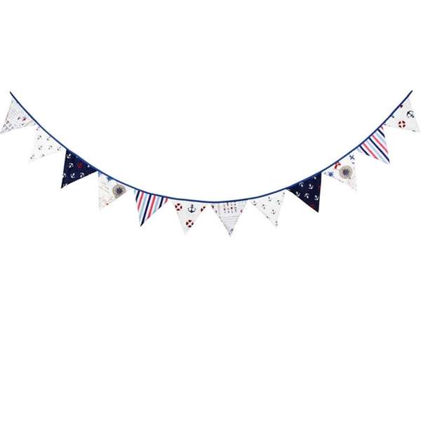 3.2m Pirate Theme Cotton Fabric Bunting Pennant Flags Banner Garland Wedding Birthday Party Decor