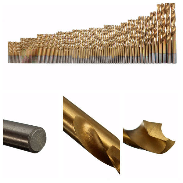 100pcs 1.5mm - 10mm Titanium Coated Drill Bit