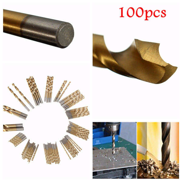 100pcs 1.5mm - 10mm Titanium Coated Drill Bit
