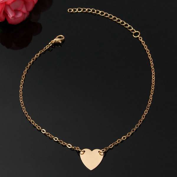 Love Heart Ankle Chain, Alloy Foot Chain