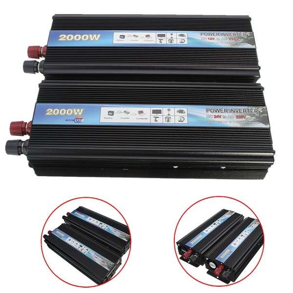 2000W Car Vehicle USB DC 12V 24V to AC 220V Power Inverter Adapter Converter