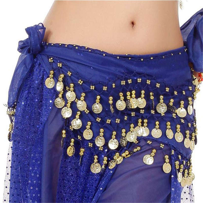 3 Row Belly Dance Hip Skirt Scarf Belt Waistband Dance Performance Supplies