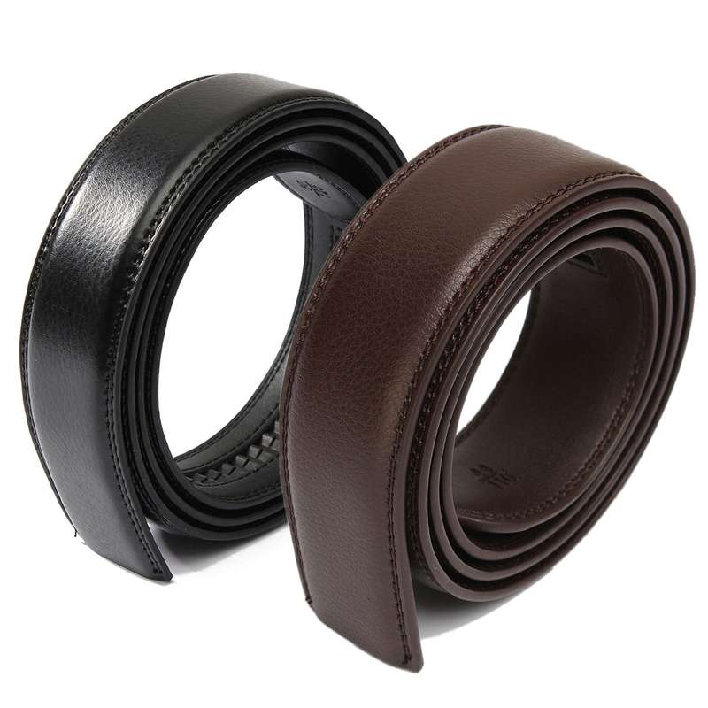 Men Second Floor Cowhide Black Brown Belt Body Without Buckle Length Randomly