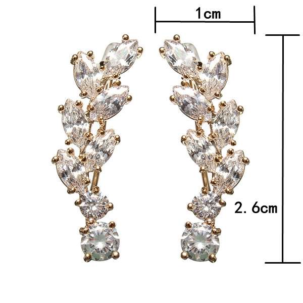 Crystal Leaf Earrings