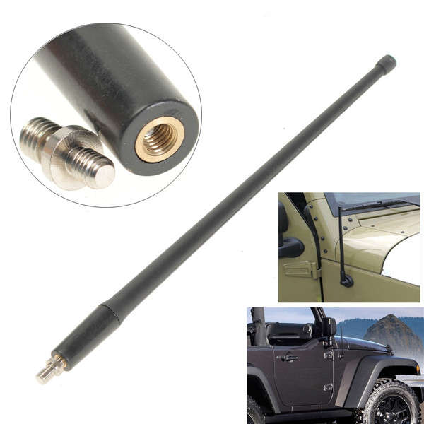 Black 13 inch FM AM Signal Antenna Aerial for Jeep Wrangler JK 07-16