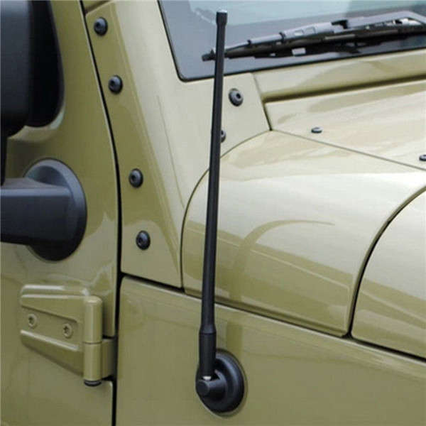 Black 13 inch FM AM Signal Antenna Aerial for Jeep Wrangler JK 07-16