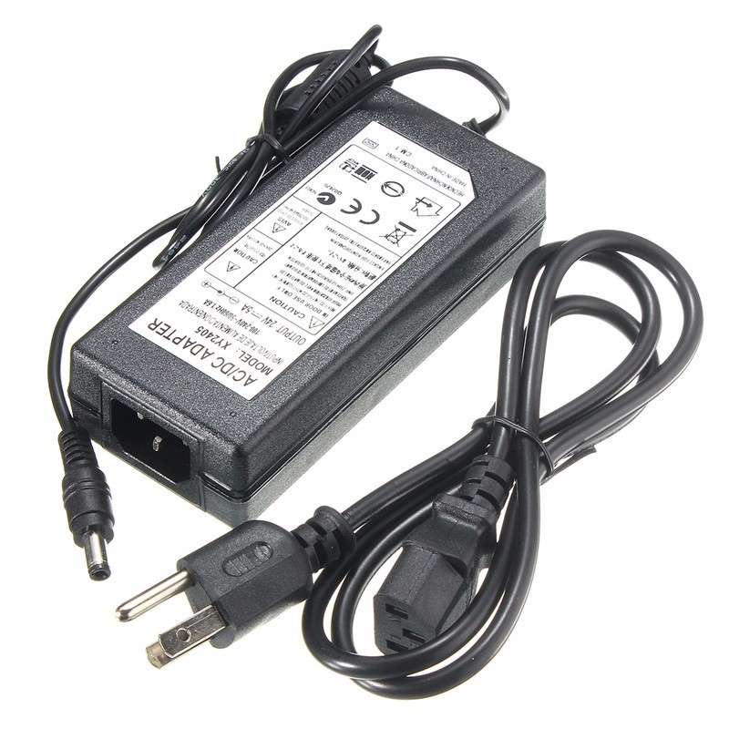5.5mm x 2.5mm  AC 100-240V to DC 24V 5A Switching Power Supply Adapter Transformer