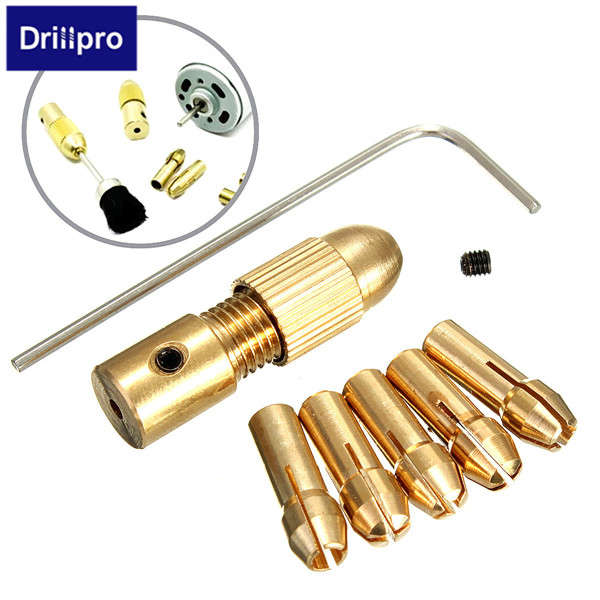 Drillpro 8pcs 0.5-3mm Small Electric Drill Bit Collet Micro Twist Drill Chuck Set with Allen wrench