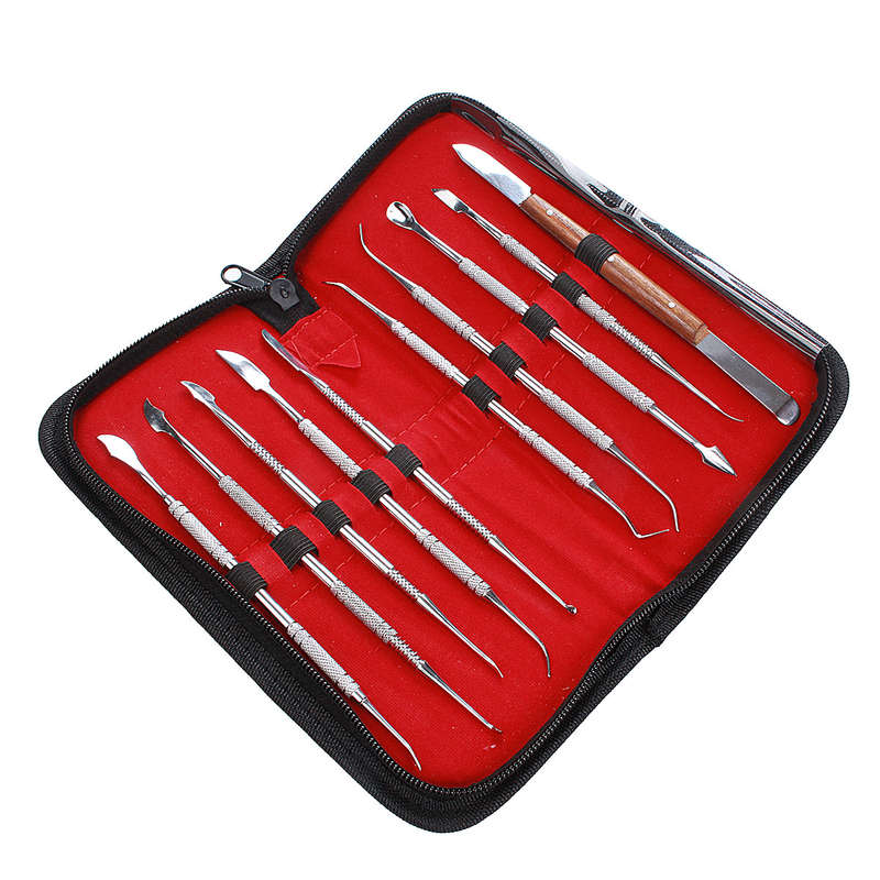 10pcs Dental Lab Equipment Wax Carving Tools Set Surgical Dentist Sculpture Knife Instruments Tool