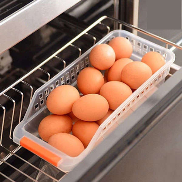 Plastic Refrigerator Storage Drawer Box Hollow Food Fruit Vegetables Drinks Kitchen Organizer