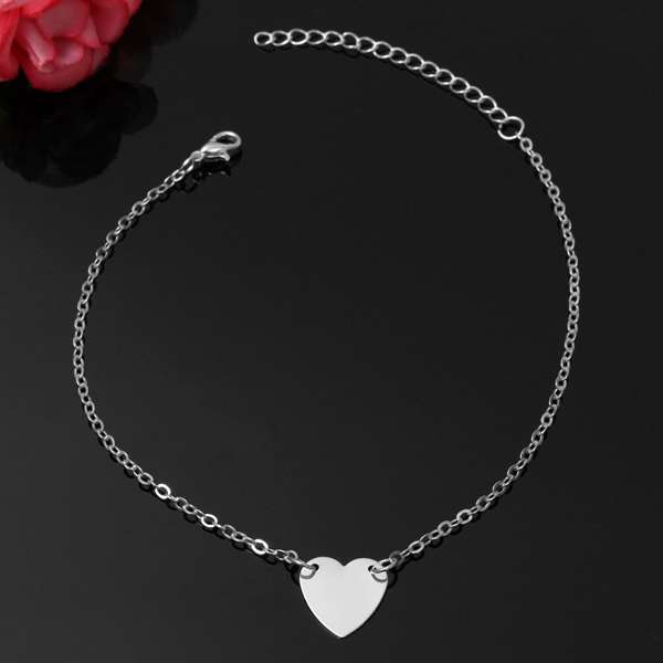 Love Heart Ankle Chain, Alloy Foot Chain