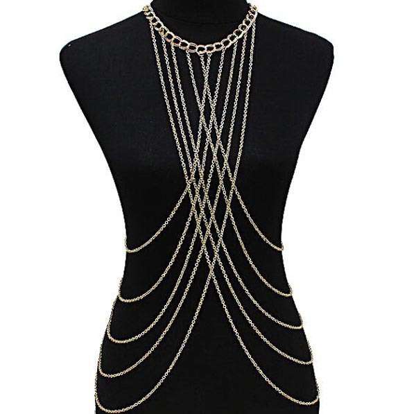 Women Tassel Sexy Beach Crossover Waist Body Chain Necklace