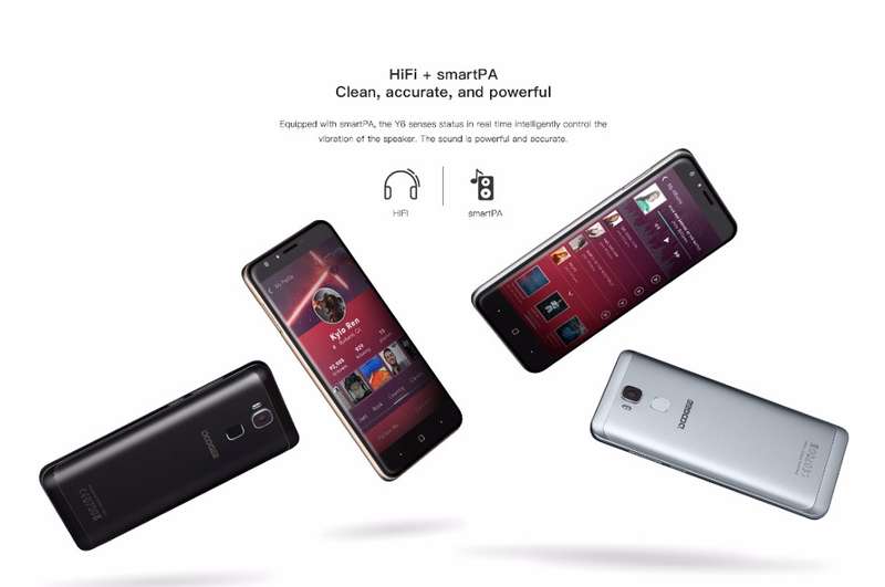 DOOGEE Y6 5.5 Inch Fingerprint 2GB RAM 16GB ROM MTK6750 Octa Core 4G Smartphone