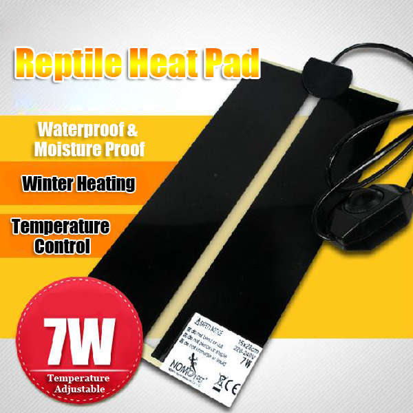 7W Reptile Heater Adjustable Temperature Heat Mat Pet Heating Warmer Pad 220-240V