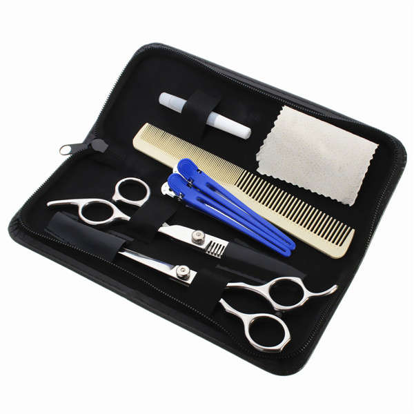 Professional Salon Haircut Barber Hair Cutting Flat Dentate Stainless Steel Scissors Set